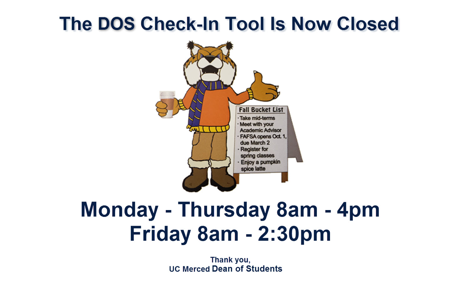 DOS Web Check-In Closed
