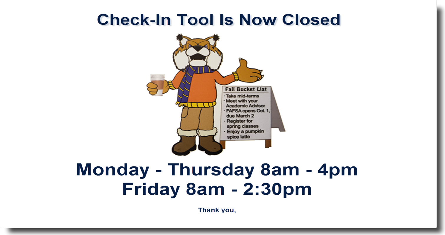 SNS Check-In Tool Closed