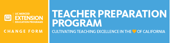 Teacher Preparation Program Change Form